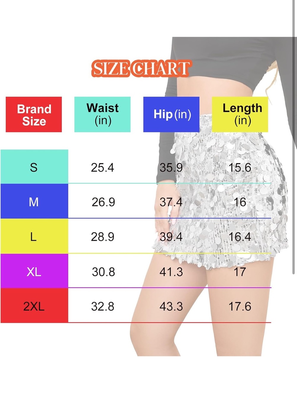Sequin Stretchy Bodycon Mini Skirts Sexy Sparkly Skirt L 1273/1-1 - Picture 6 of 7
